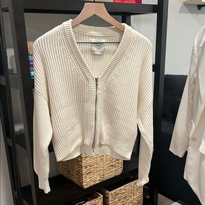 A&F Cream Chunky Knit Cardigan